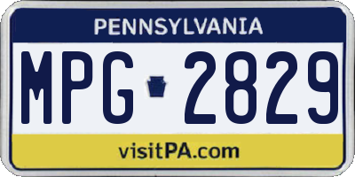 PA license plate MPG2829