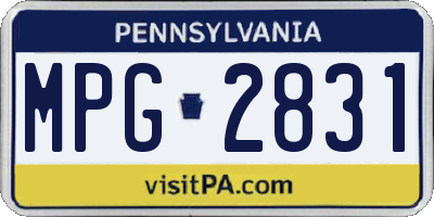PA license plate MPG2831