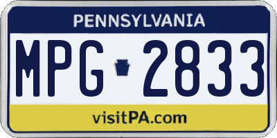 PA license plate MPG2833