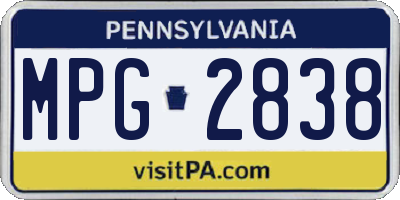 PA license plate MPG2838