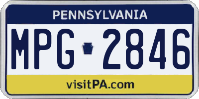 PA license plate MPG2846