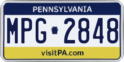 PA license plate MPG2848