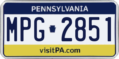 PA license plate MPG2851