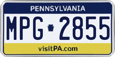 PA license plate MPG2855