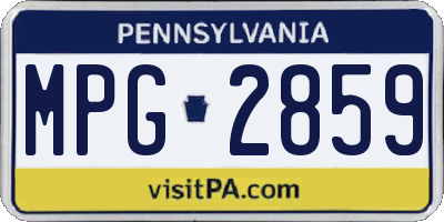 PA license plate MPG2859