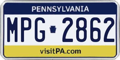 PA license plate MPG2862
