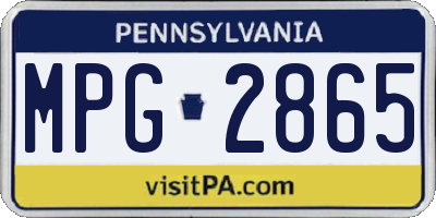 PA license plate MPG2865