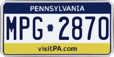 PA license plate MPG2870