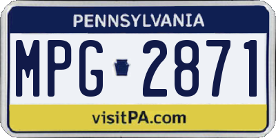 PA license plate MPG2871