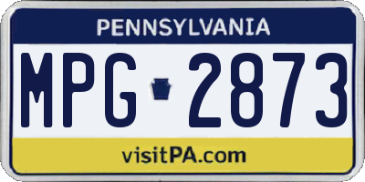 PA license plate MPG2873
