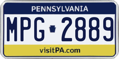 PA license plate MPG2889
