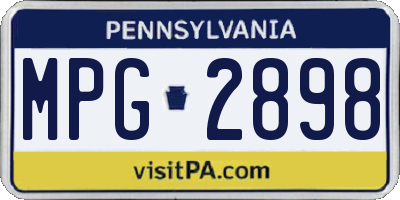 PA license plate MPG2898