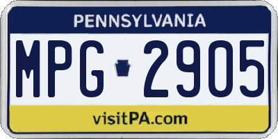 PA license plate MPG2905
