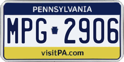 PA license plate MPG2906