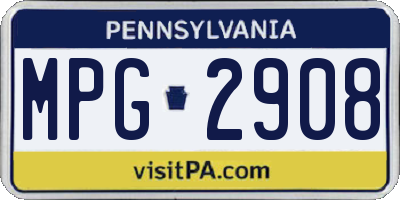 PA license plate MPG2908