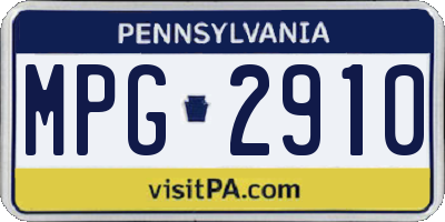 PA license plate MPG2910