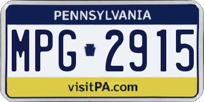 PA license plate MPG2915