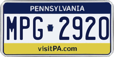 PA license plate MPG2920