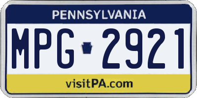 PA license plate MPG2921
