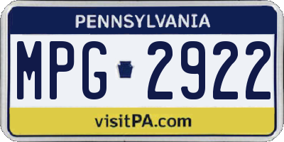 PA license plate MPG2922
