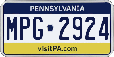 PA license plate MPG2924