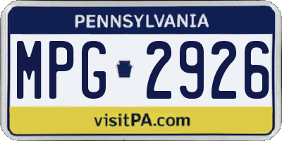 PA license plate MPG2926