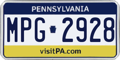 PA license plate MPG2928
