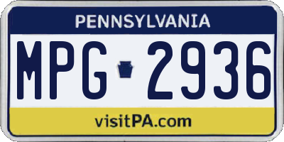 PA license plate MPG2936