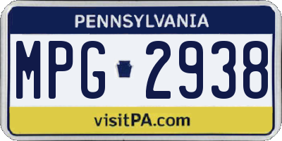 PA license plate MPG2938