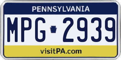 PA license plate MPG2939