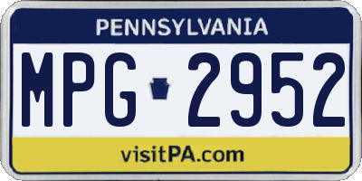PA license plate MPG2952