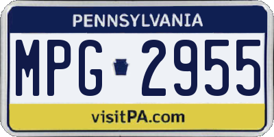 PA license plate MPG2955