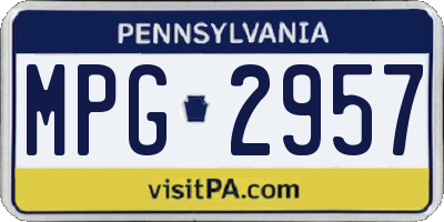 PA license plate MPG2957