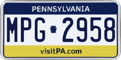 PA license plate MPG2958