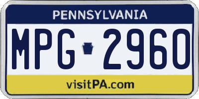 PA license plate MPG2960