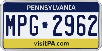 PA license plate MPG2962