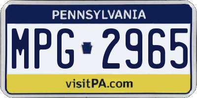 PA license plate MPG2965