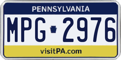 PA license plate MPG2976