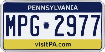 PA license plate MPG2977