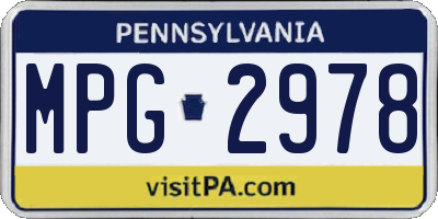 PA license plate MPG2978