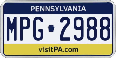 PA license plate MPG2988