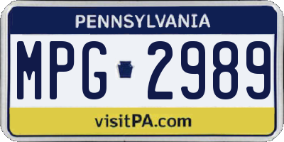 PA license plate MPG2989