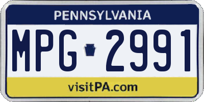 PA license plate MPG2991