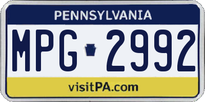 PA license plate MPG2992