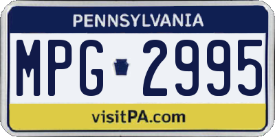 PA license plate MPG2995