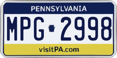 PA license plate MPG2998
