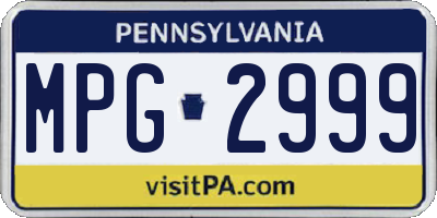 PA license plate MPG2999