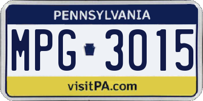 PA license plate MPG3015