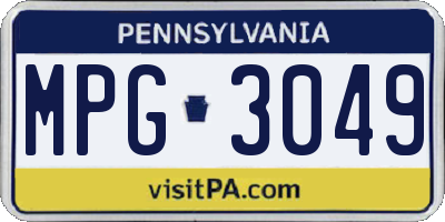 PA license plate MPG3049