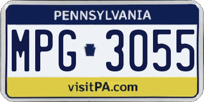 PA license plate MPG3055